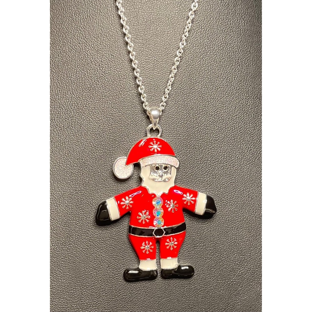NEW IN BOX KIRKS FOLLY SANTA SURPRISE NECKLACE AURORA BOREALIS 17" w/3" EXTENDER